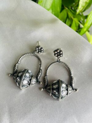 Banjara Kumbh / Oxidised Kundan earrings