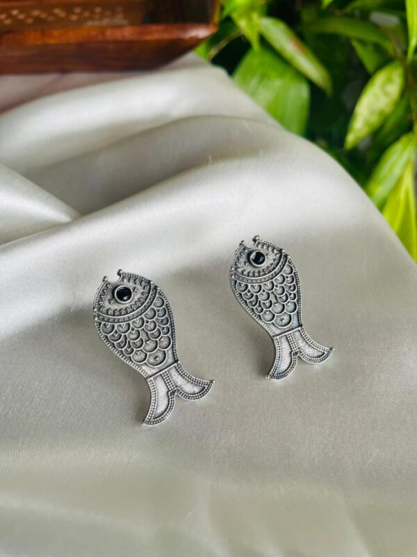 Matsya fishtailed oxidised earrings 2 Matsya fishtailed oxidised earrings