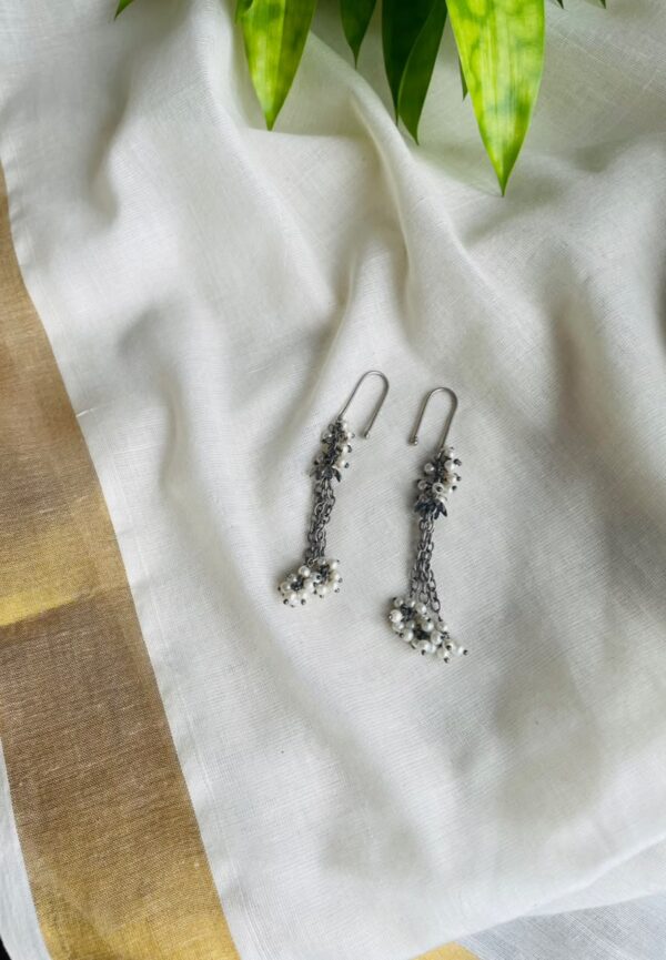 Antique Pearl Chain Drop Earrings