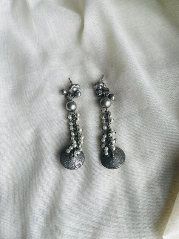 Vintage Pearl Coin Drop Earrings