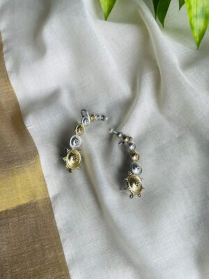 Dual-Tone Floral Coin Drop Earrings Dual-Tone Floral Coin Drop Earrings