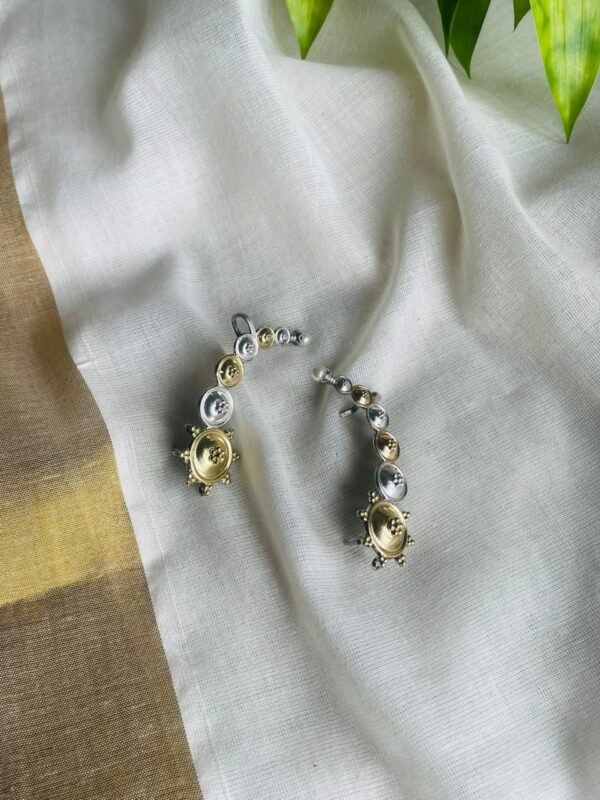Dual-Tone Floral Coin Drop Earrings Dual-Tone Floral Coin Drop Earrings