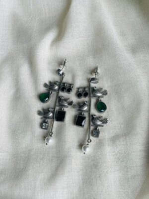 Emerald Songbird Cascade Earrings