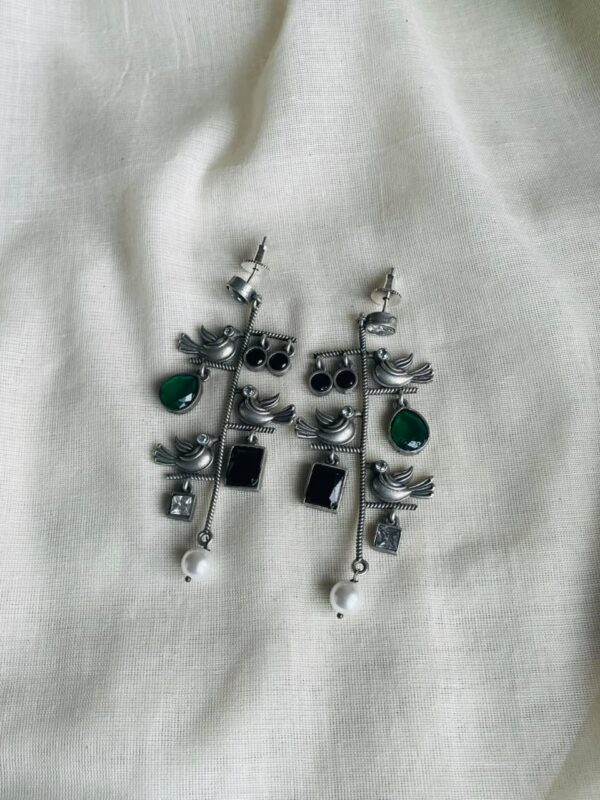 Emerald Songbird Cascade Earrings