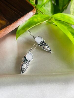 Moonleaf Silver Drop Earrings