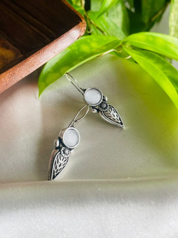 Moonleaf Silver Drop Earrings