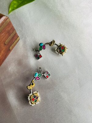 Peacock Jewel Charm Earrings