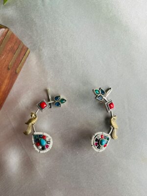 Turquoise Peacock Bloom Earrings