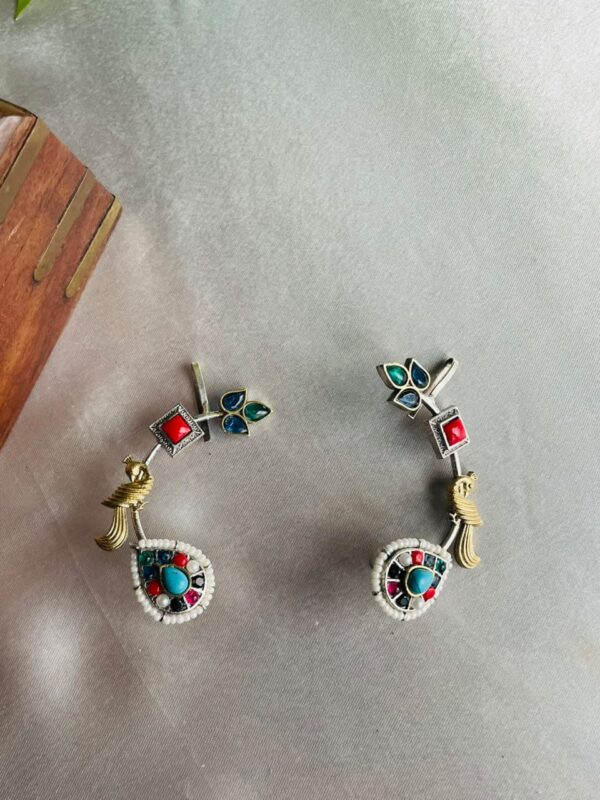 Turquoise Peacock Bloom Earrings